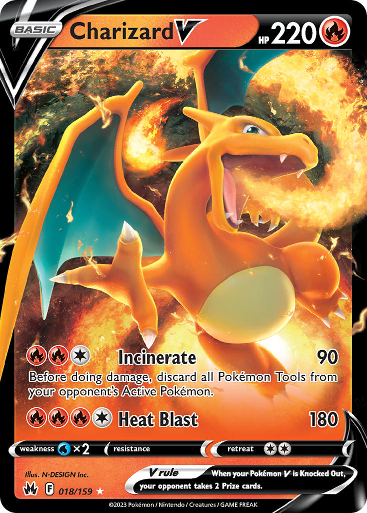 Charizard V - 018/159 - Scroll and Circuit Games
